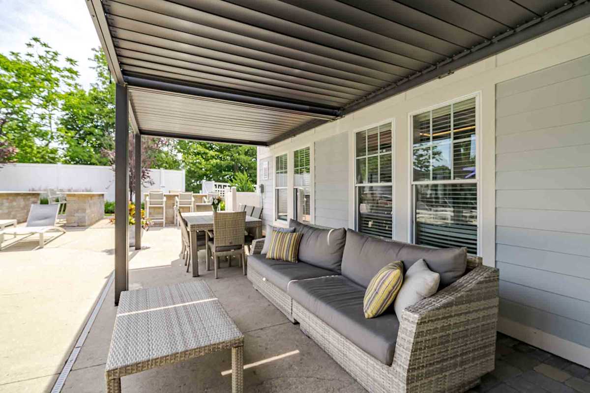 Wellington Place patio seating area - Medford, MA