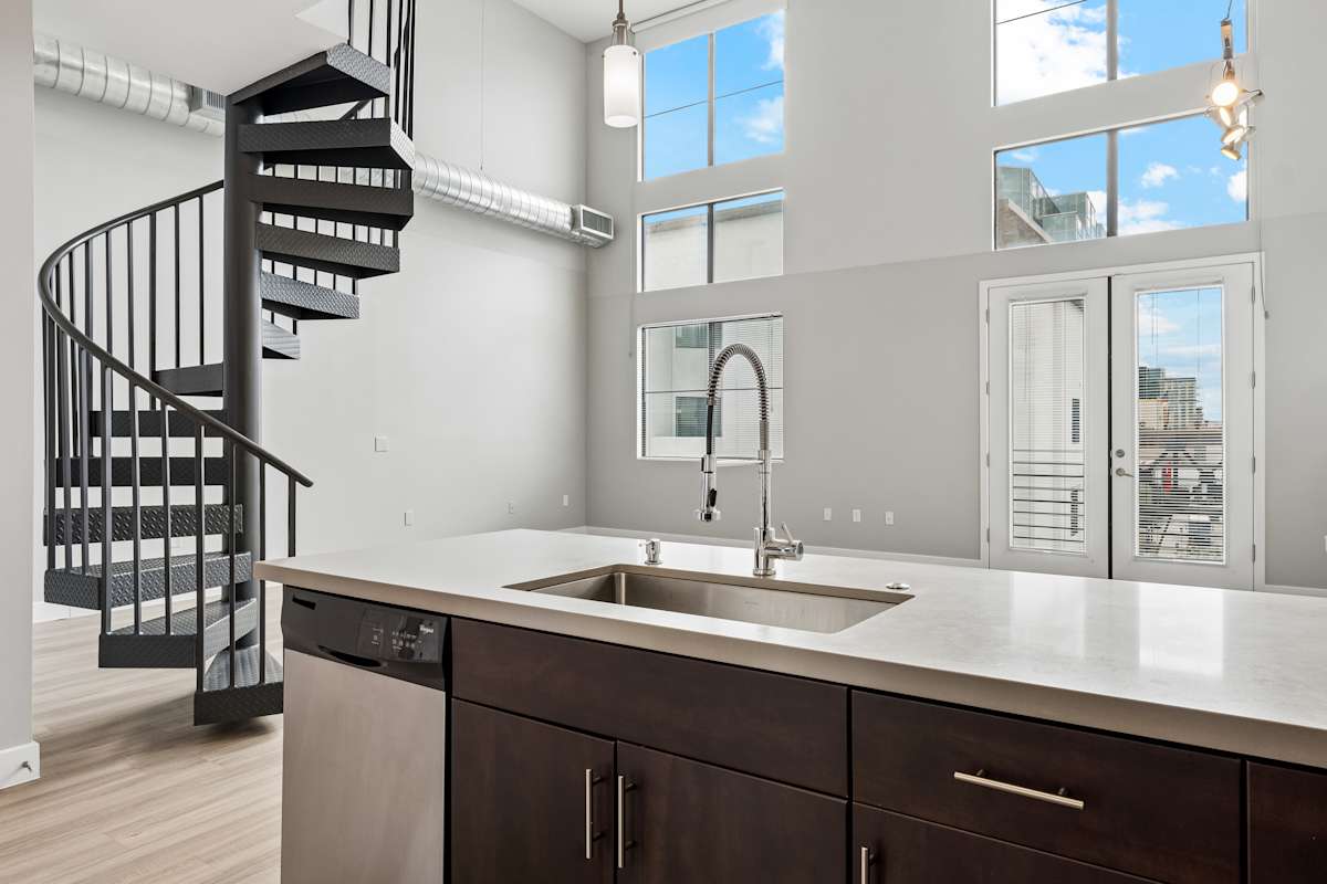 Apartment kitchen — representative home at Biltmore at Camelback.