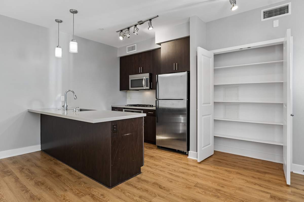Apartment kitchen — representative home at Biltmore at Camelback.