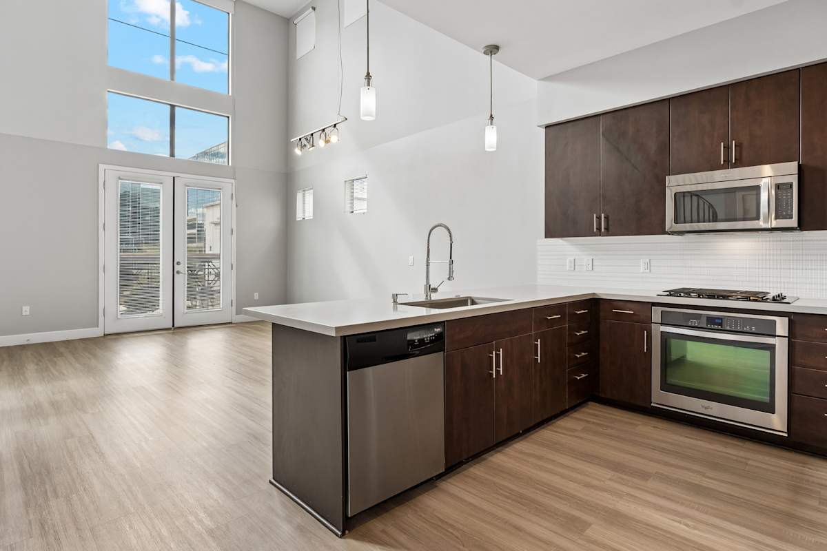 Apartment kitchen — representative home at Biltmore at Camelback.