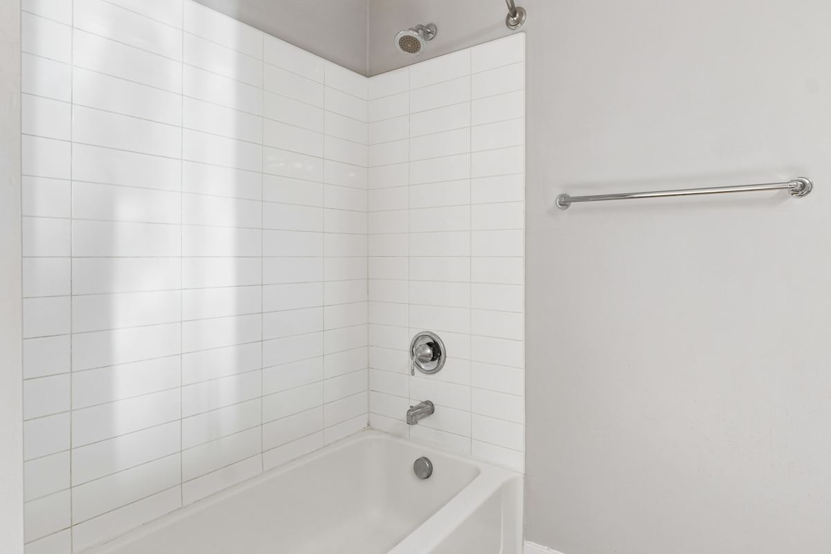 Apartment bathroom — representative home at Biltmore at Camelback.