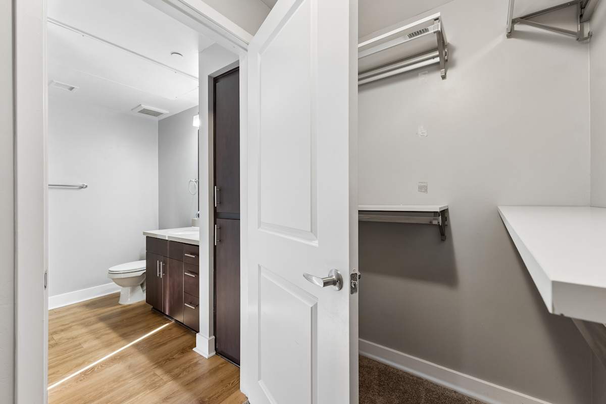 Closet storage — representative home at Biltmore at Camelback.