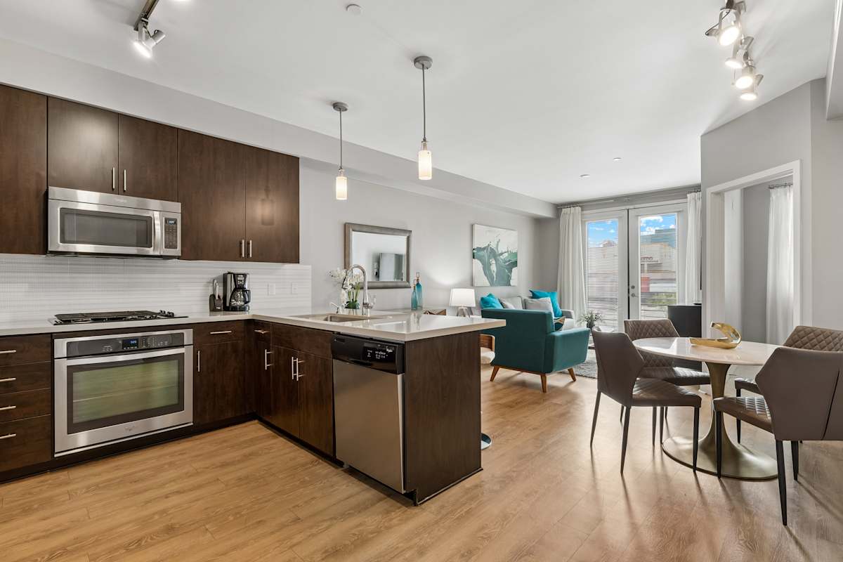 Apartment kitchen — representative home at Biltmore at Camelback.