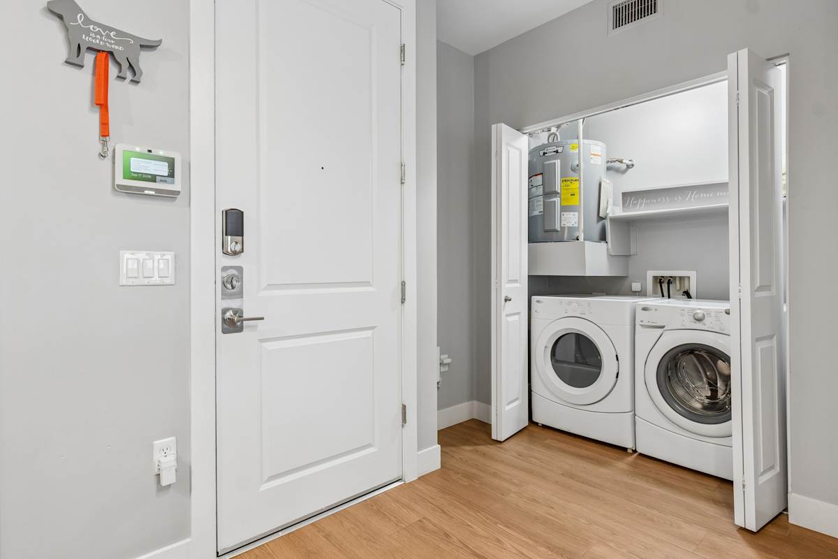 In-home laundry area — representative home at Biltmore at Camelback.