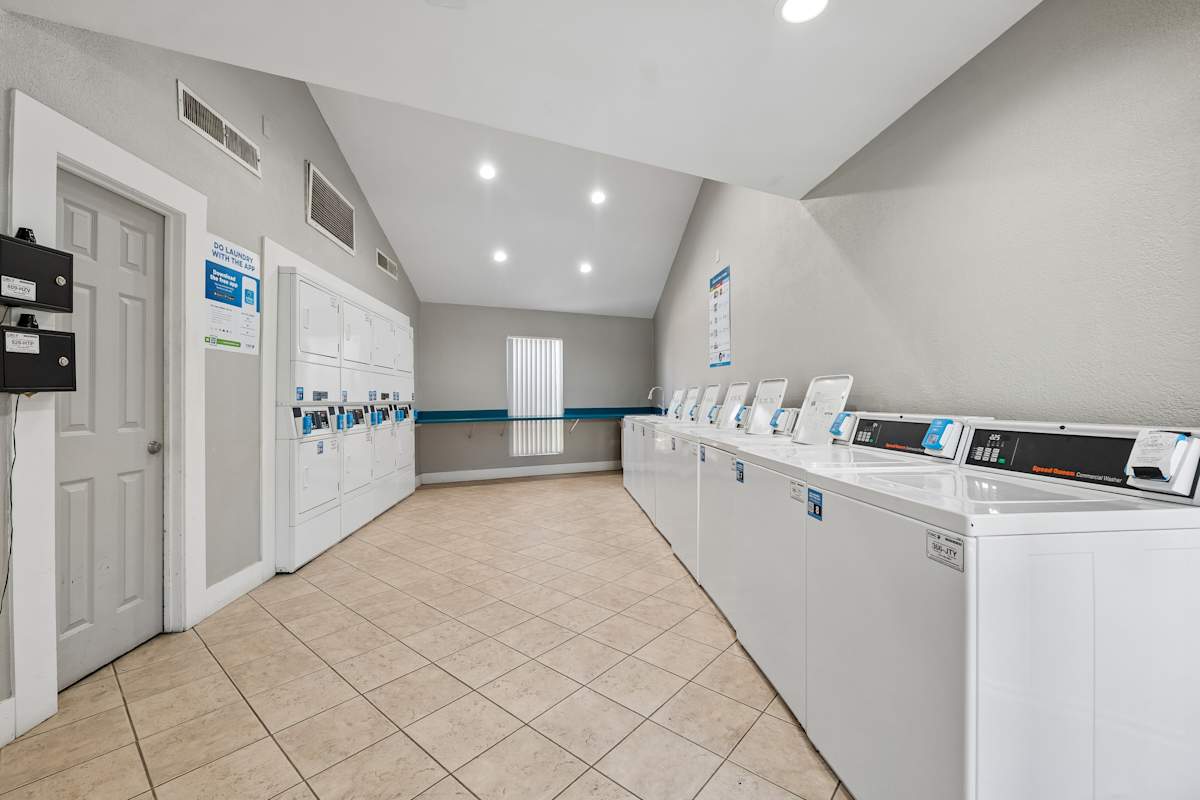 Shared laundry room at Icon on Central.