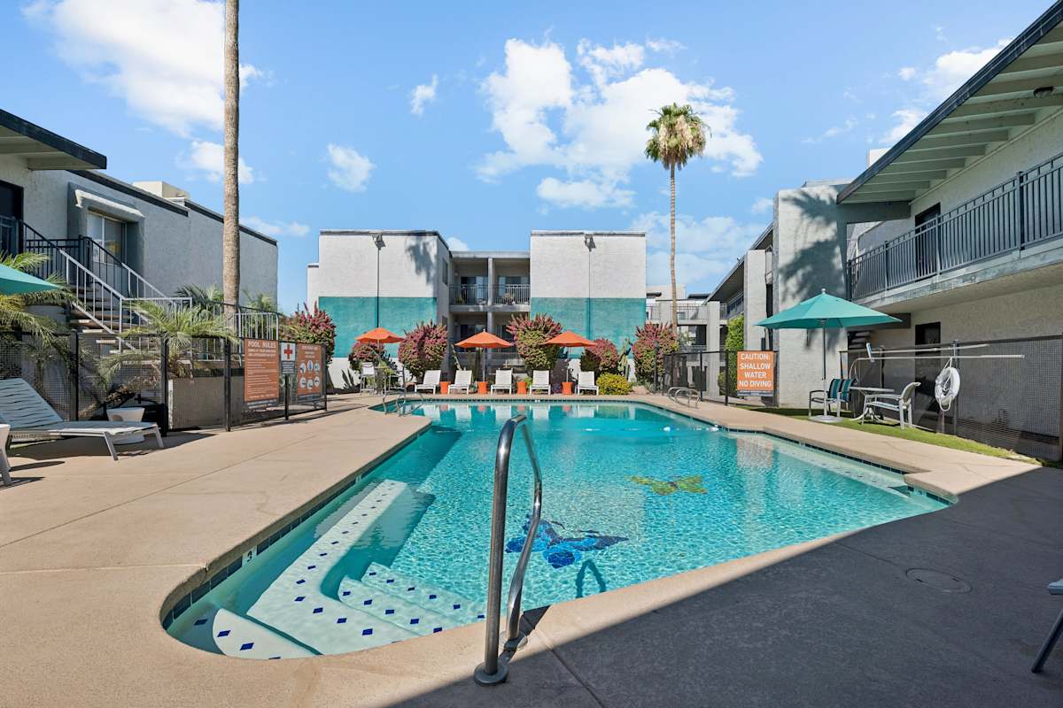 Pool and poolside area at Icon on Central.