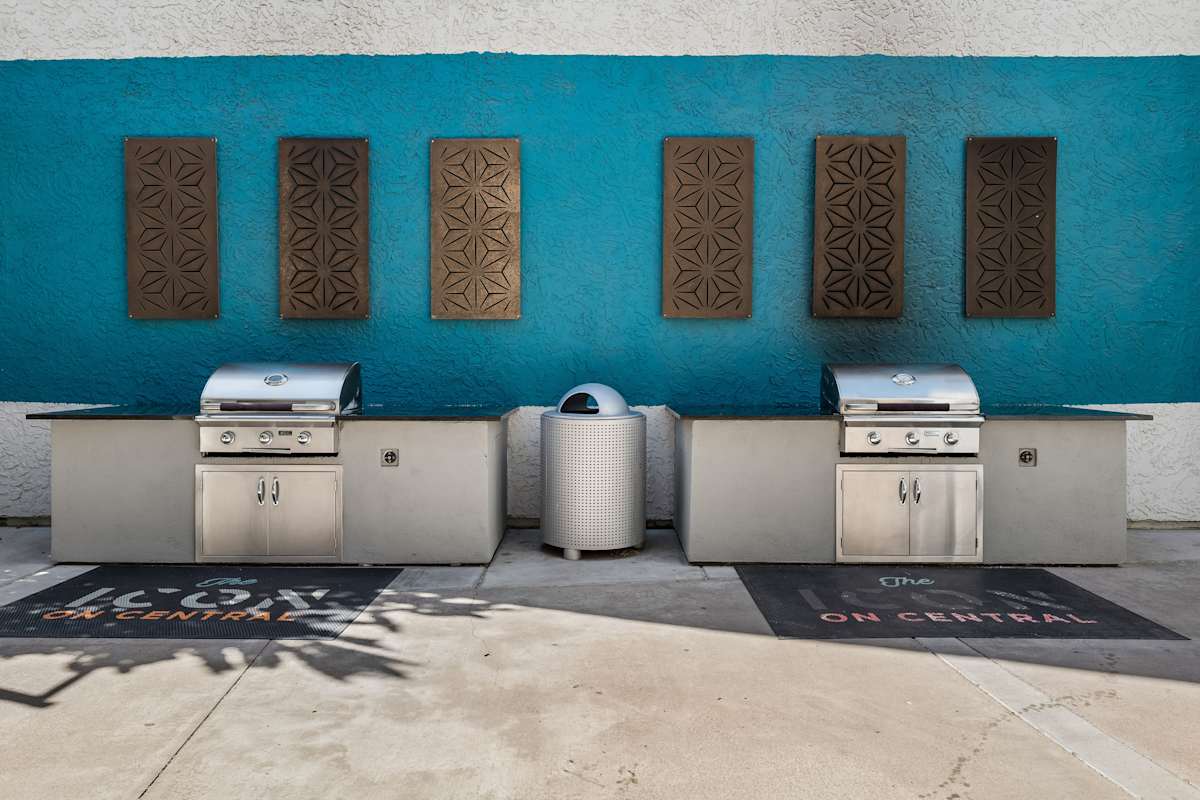 Outdoor grills at Icon on Central.