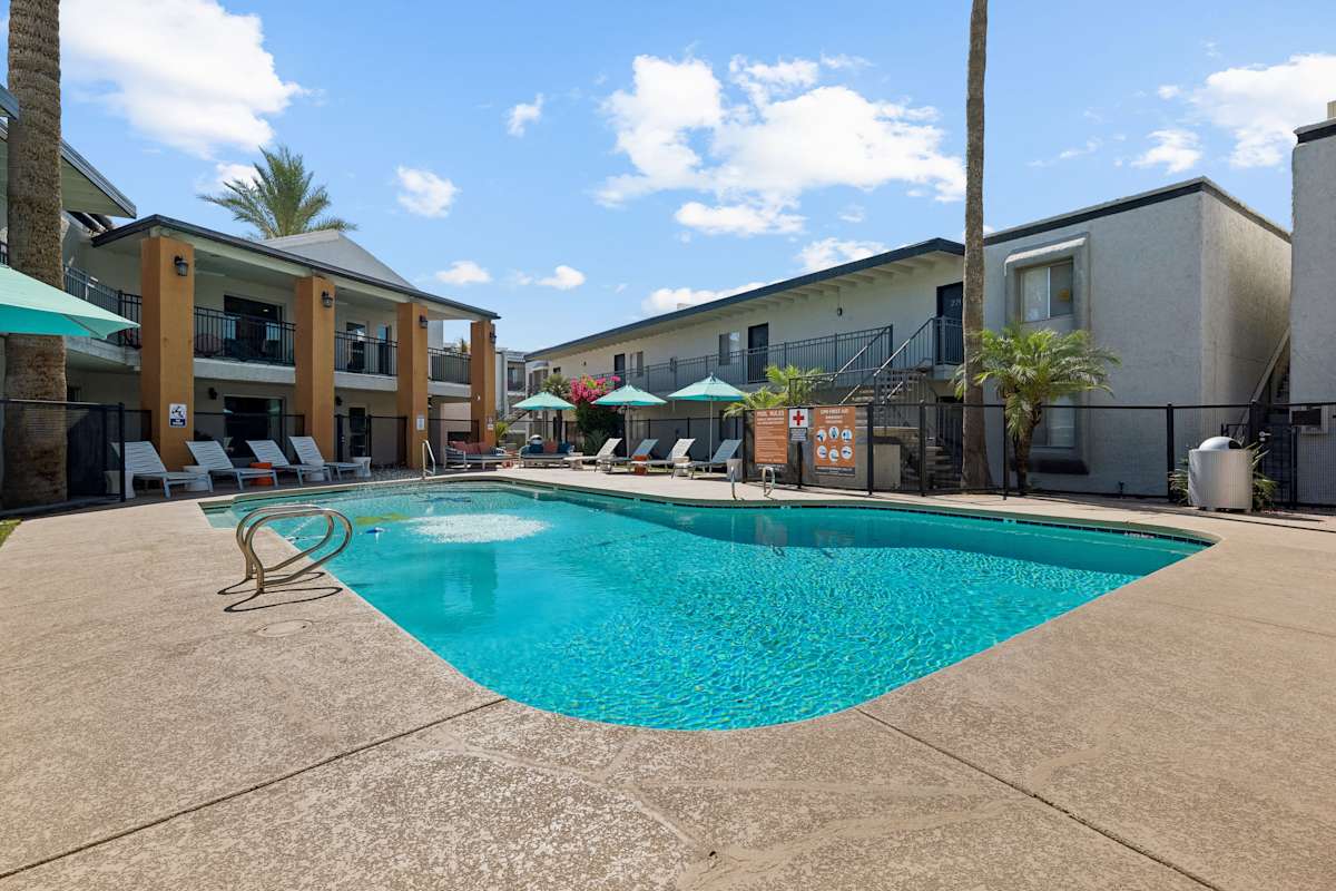 Pool and poolside area at Icon on Central.