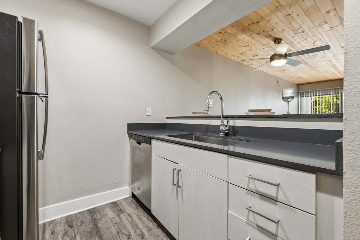 Apartment kitchen at Icon on Central.