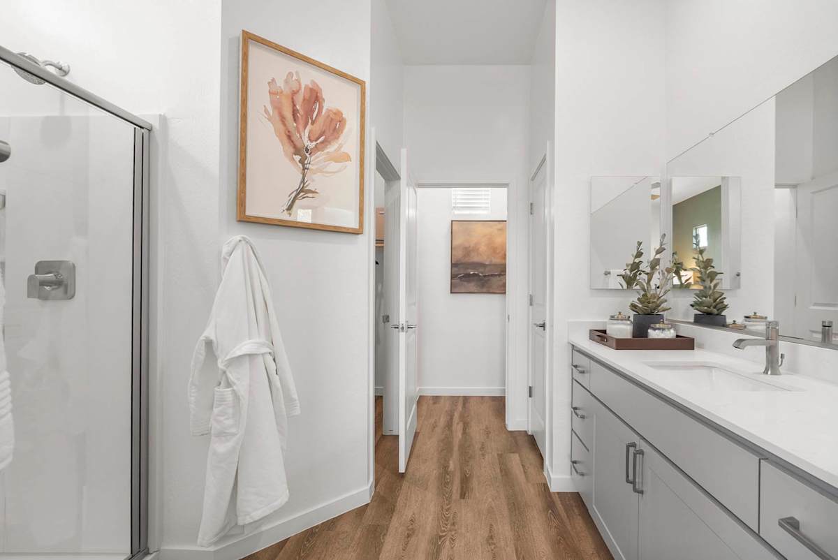 Apartment bathroom — representative home at Avilla Western Garden.