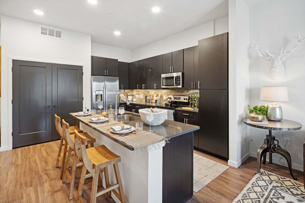 Bridges at Flatiron kitchen island detail - Broomfield, CO