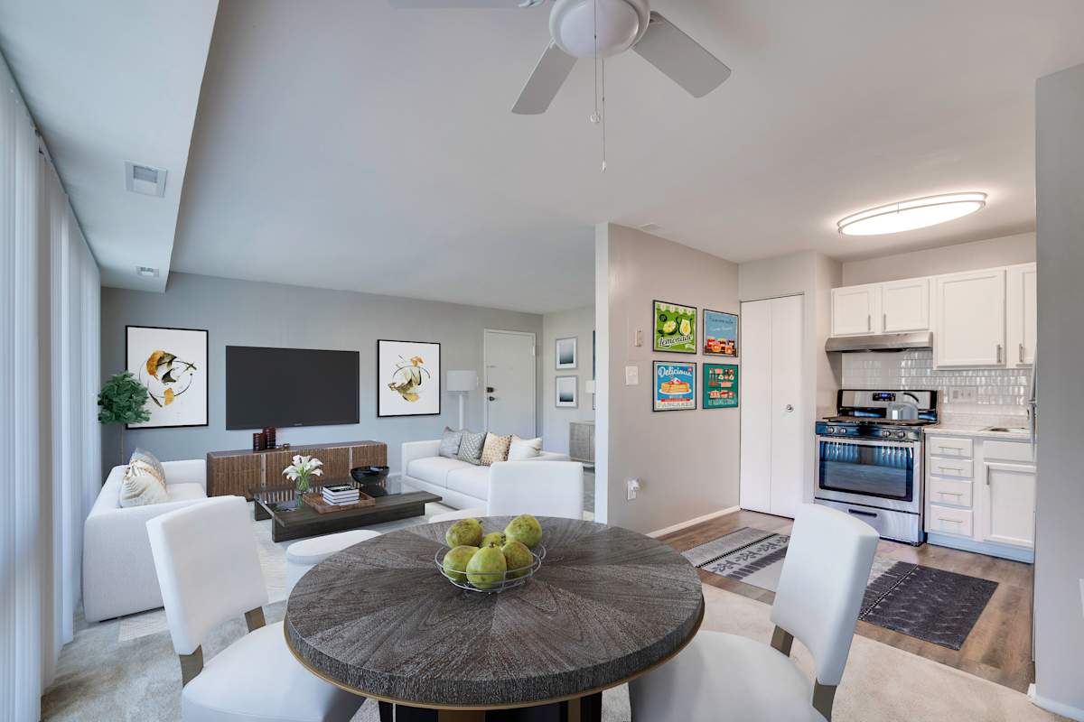 The District at Forestville living room and dining kitchen view - Forestville, MD