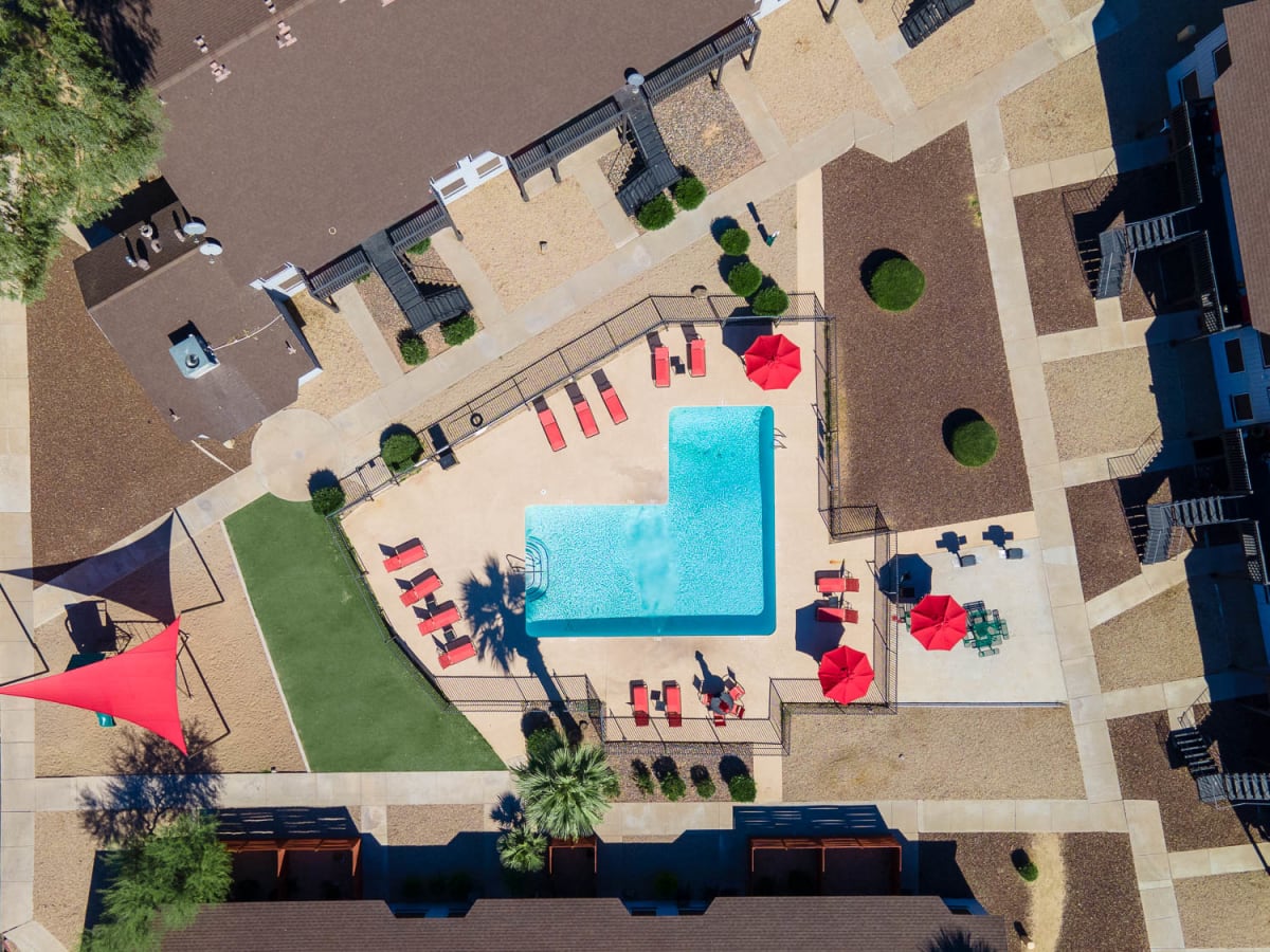 2025 West Apartment Homes pool aerial view - Phoenix, AZ