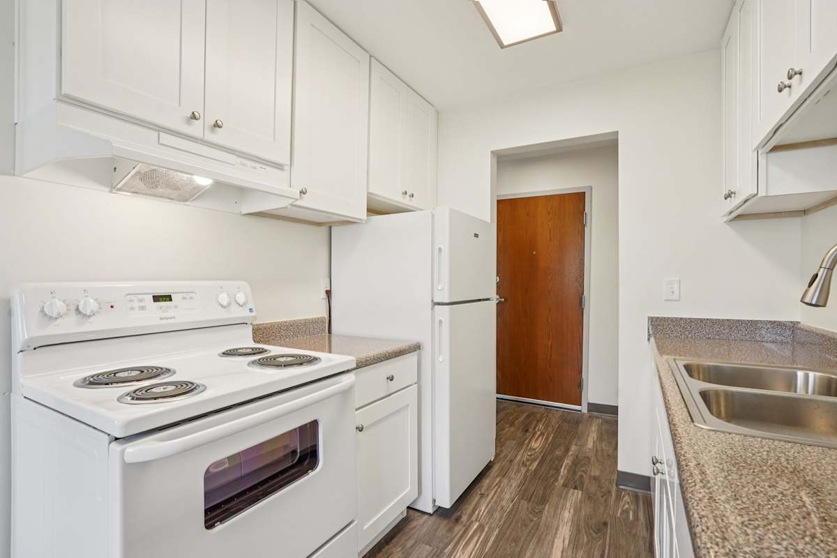 Bayberry Place Apartments remodeled kitchen view - Eagan, MN