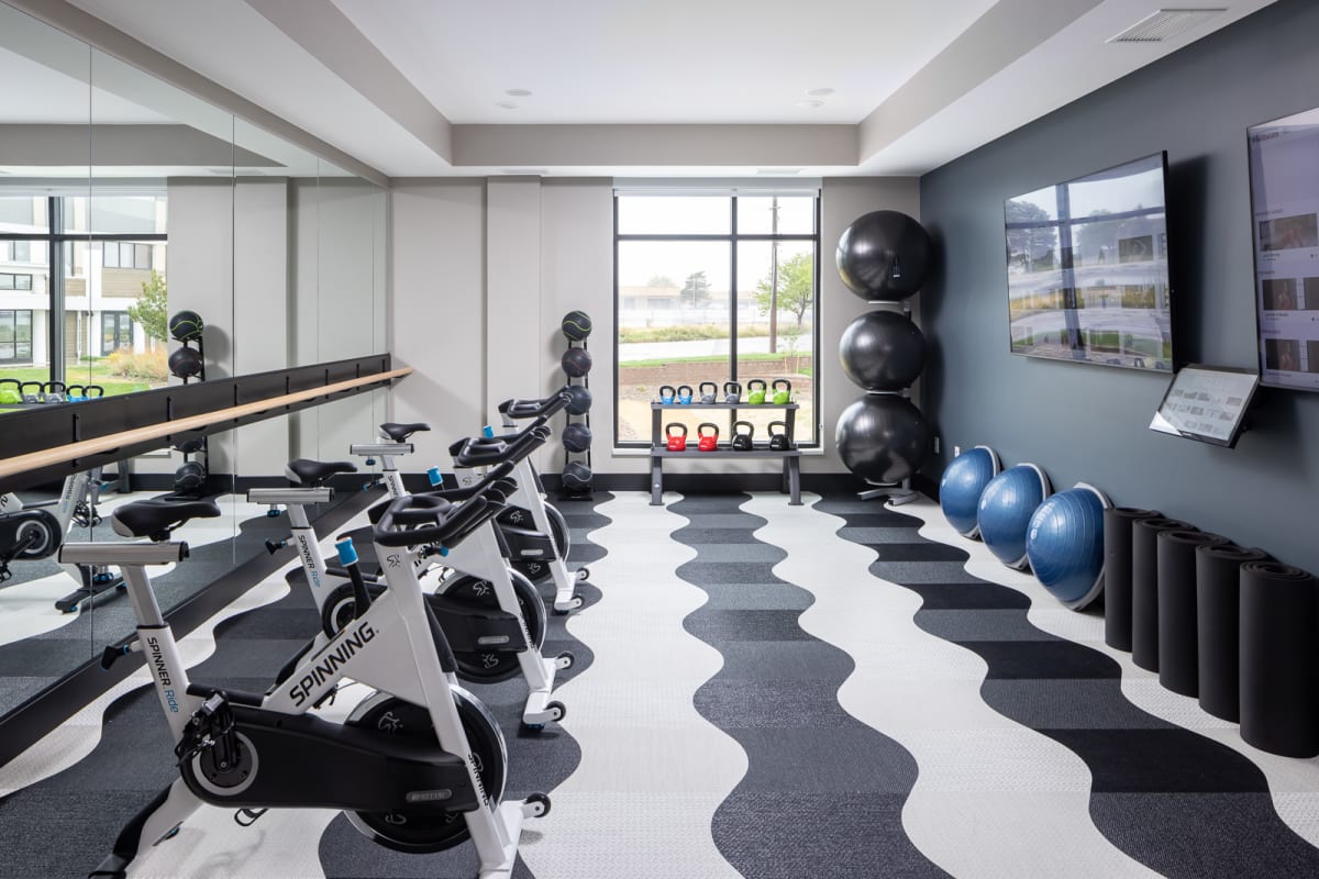 Lyra Apartments fitness center interior - Centennial, CO