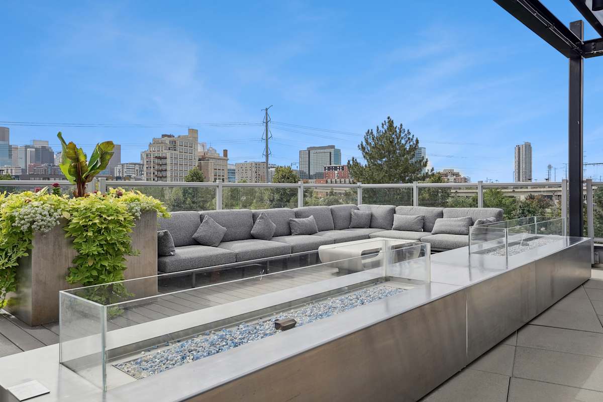 Westend outdoor lounge seating by water feature - Denver, CO