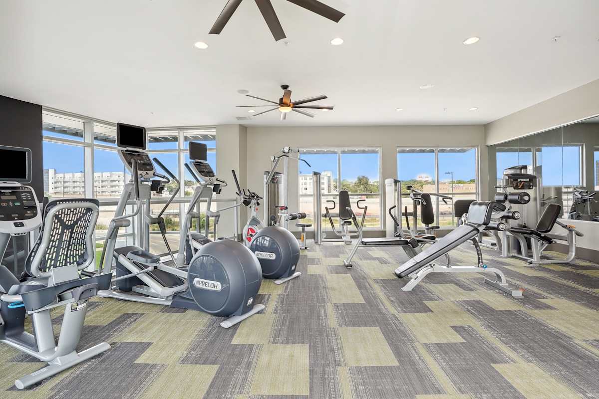 Westend gym with equipment and ceiling fan - Denver, CO