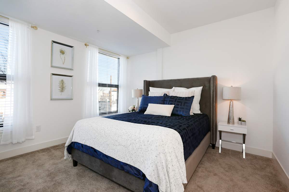 The Lydian bedroom with large windows - Denver, CO