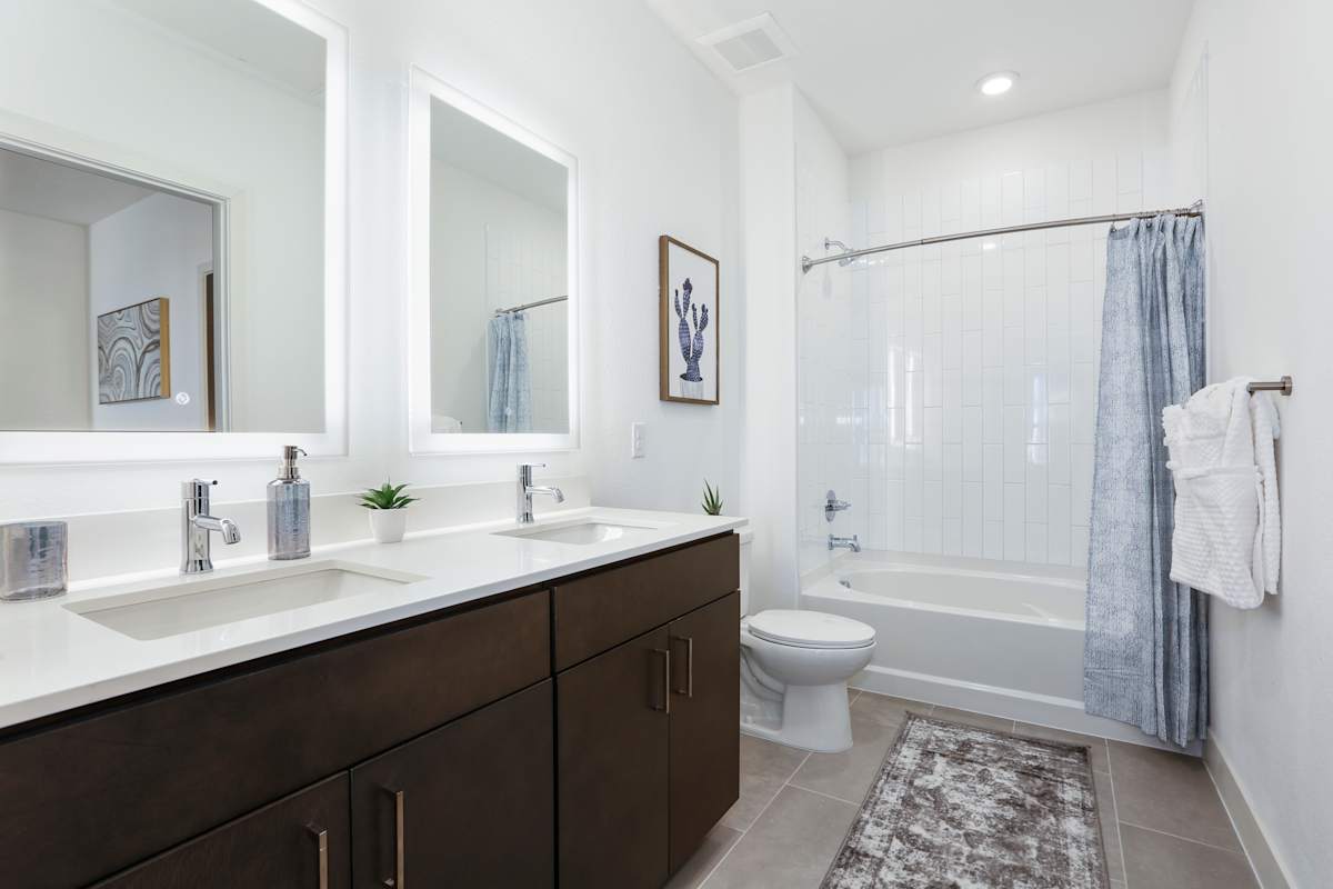 The Lydian bathroom with double sinks - Denver, CO