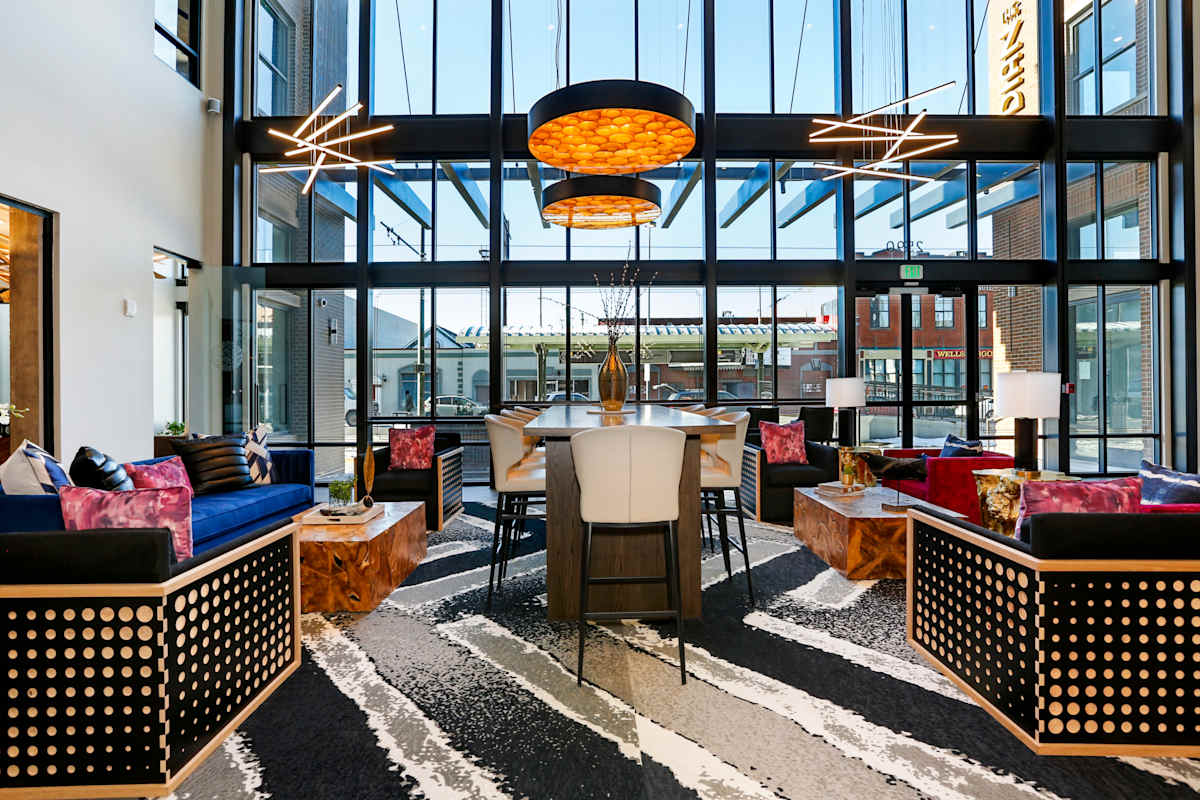 The Lydian resident lounge with seating - Denver, CO