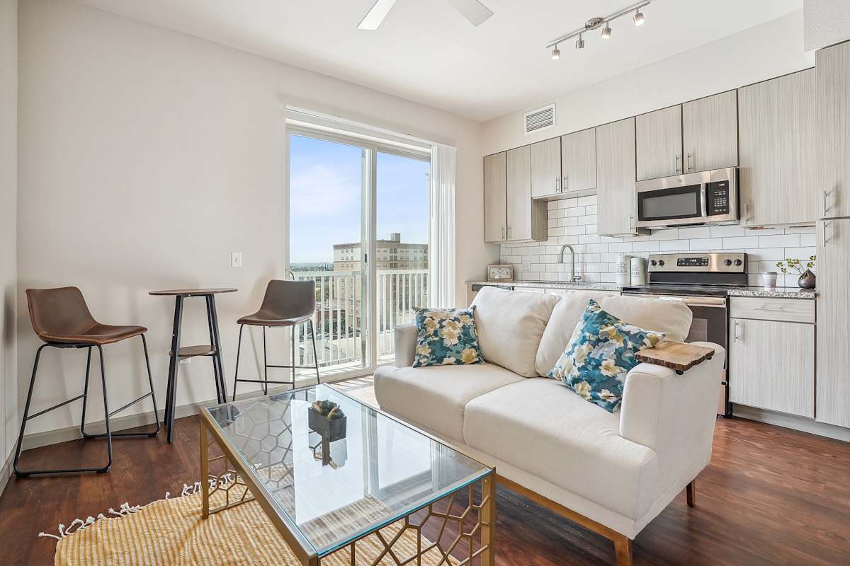 Civic Lofts living space with natural light - Denver, CO