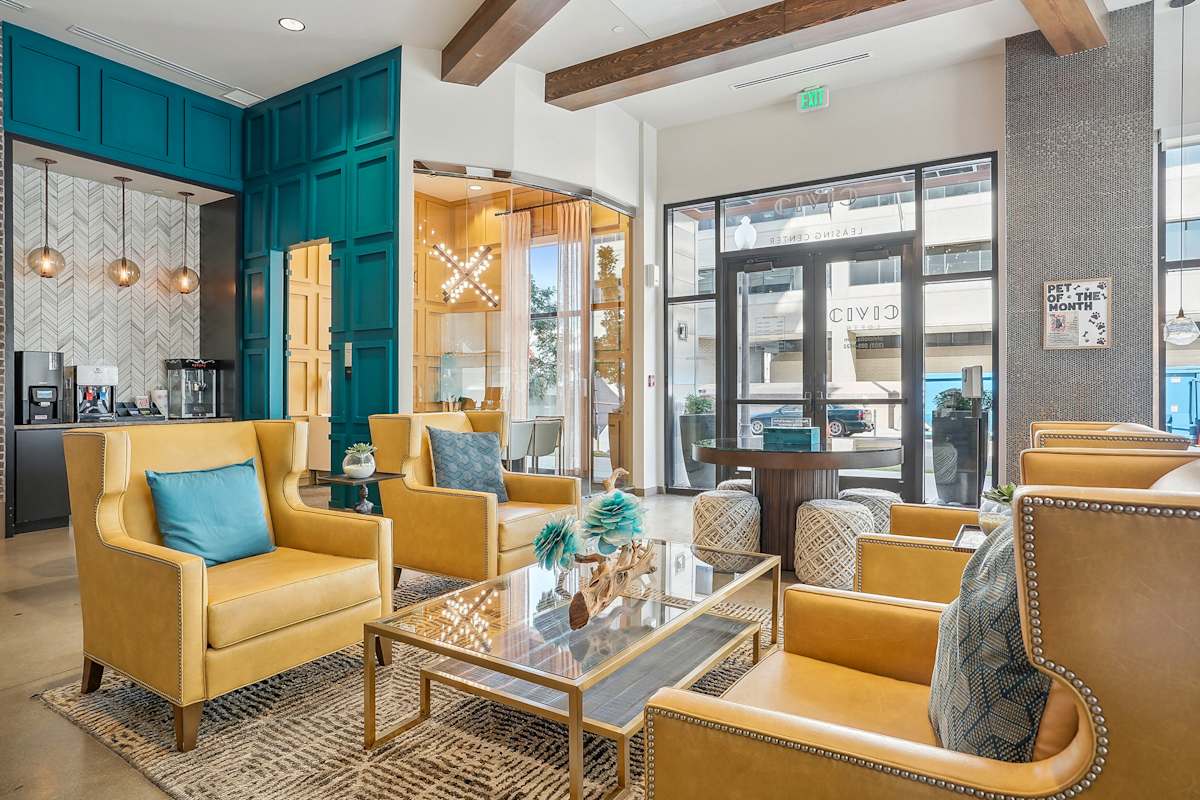 Civic Lofts lobby seating - Denver, CO