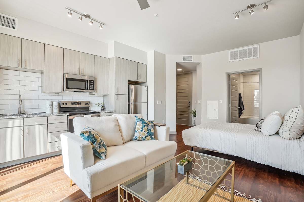 Civic Lofts open floorplan apartment interior - Denver, CO