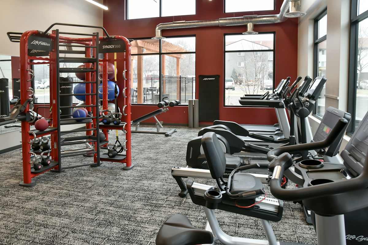 Connelly On Eleven fitness center with treadmills and weight racks - Burnsville, MN