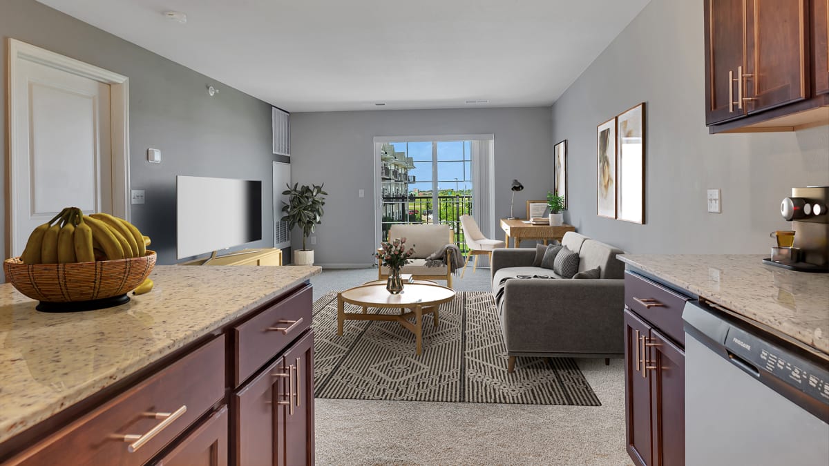 Monticello Crossings open-concept living room and kitchen - Monticello, MN