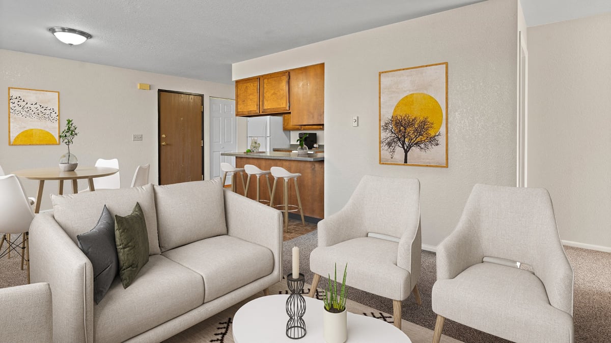 Olympic Village Apartments living room interior - Billings, MT