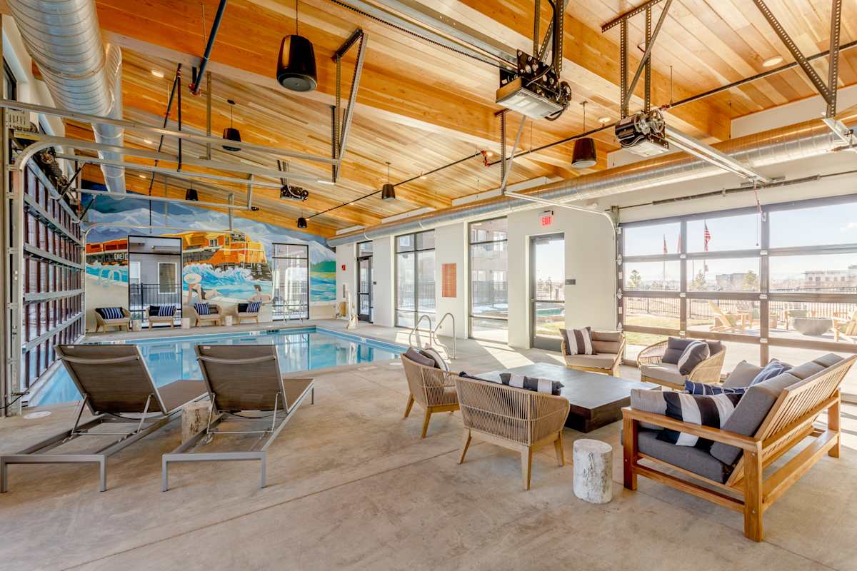 Railway Flats Apartments indoor pool area - Loveland, CO