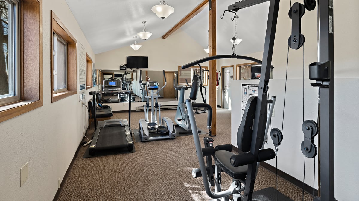 Rimrock West Apartments fitness center weights and cardio - Billings, MT