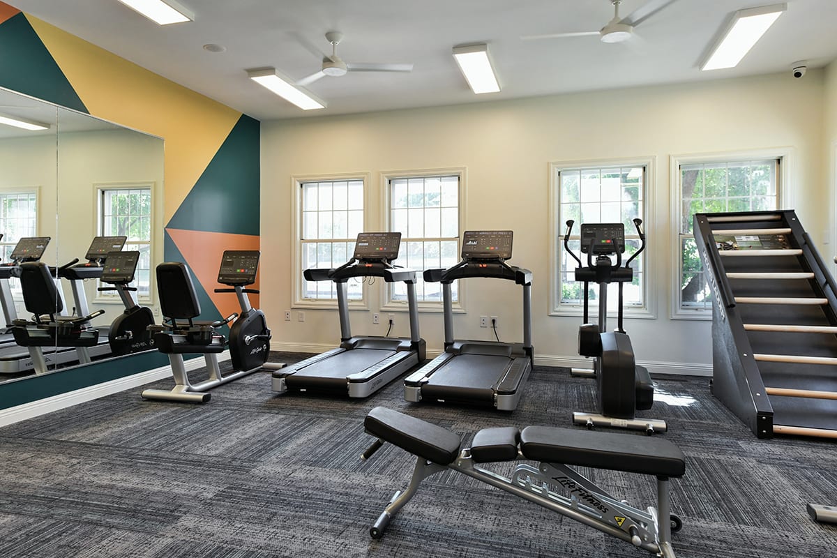 The Donovan Apartment Homes fitness center with cardio equipment - Lincoln, NE