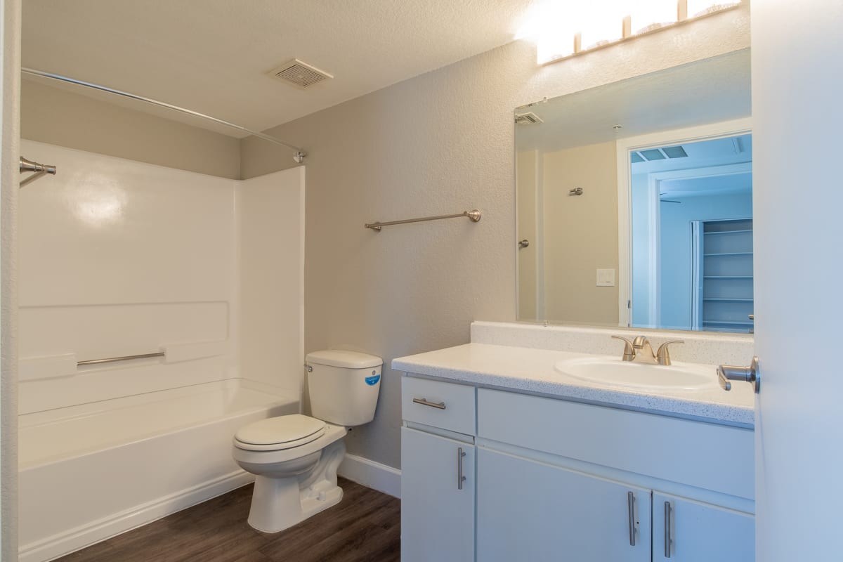 Apartment bathroom — representative home at Agave Court.