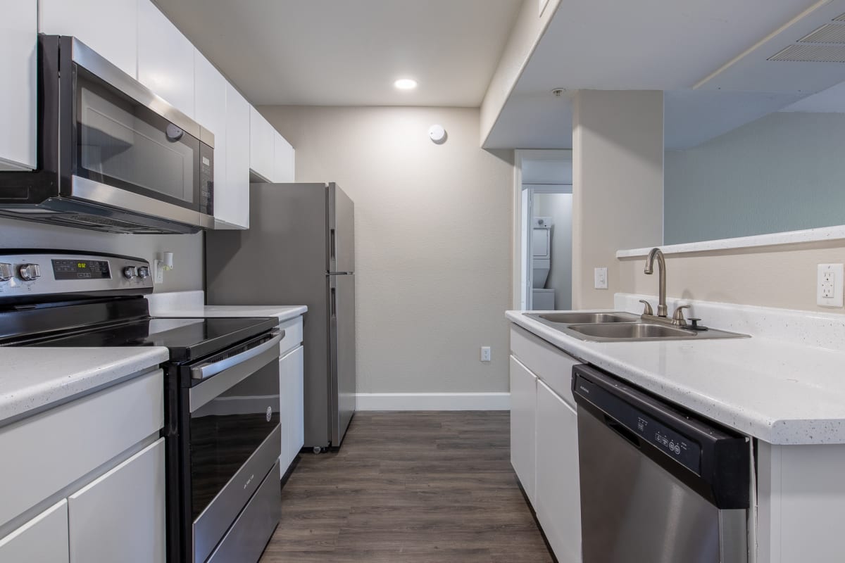 Apartment kitchen — representative home at Agave Court.