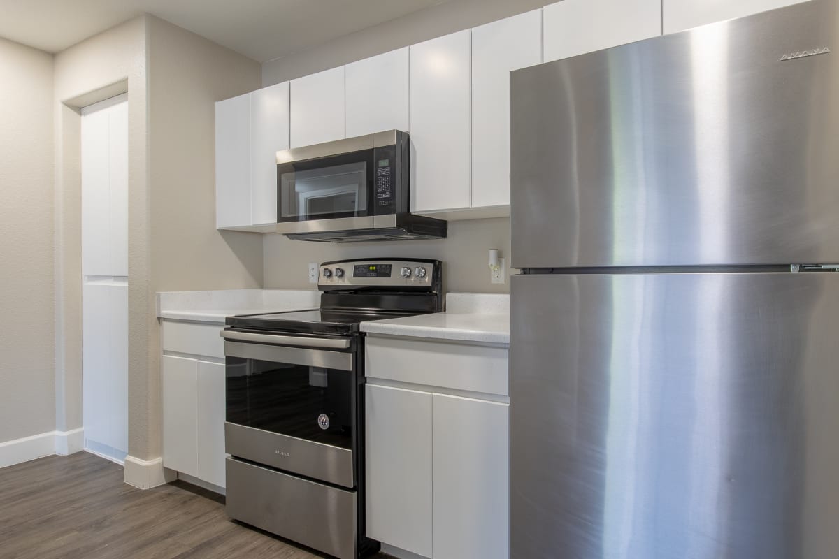 Apartment kitchen — representative home at Agave Court.