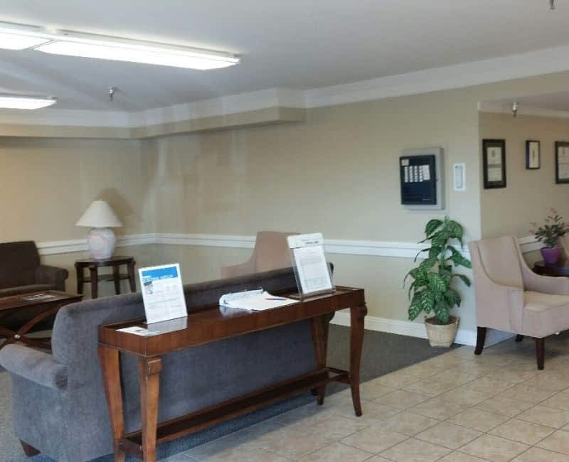 Leasing reception desk and waiting area — view 1 at Kachina Place.