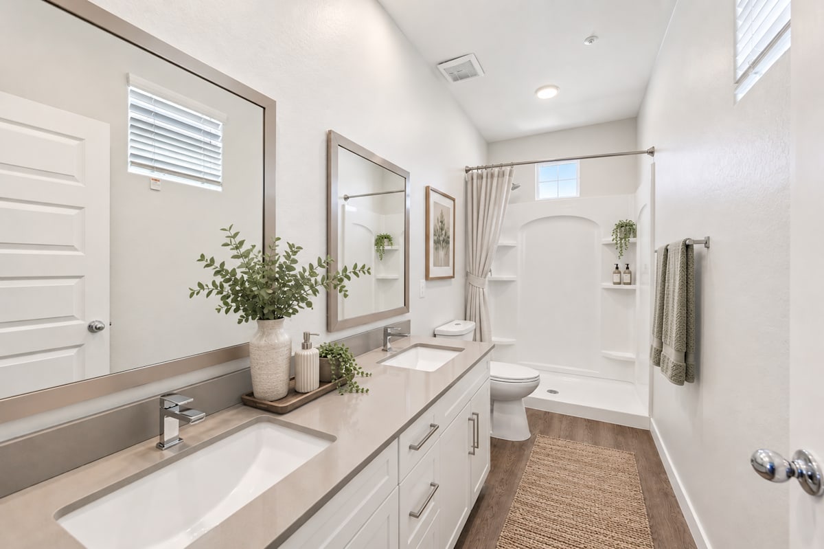 Apartment bathroom — representative home at Baseline on 16th.