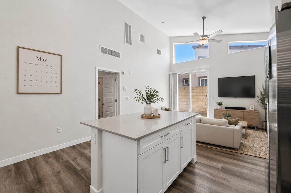 Apartment kitchen — representative home at Baseline on 16th.