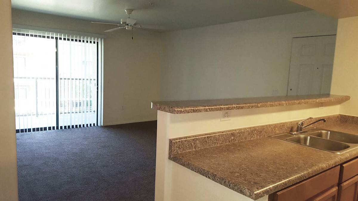 Apartment kitchen — representative home at Rehoboth Place.