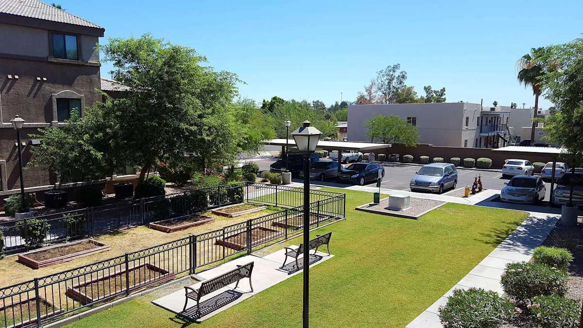 Shared outdoor space at Rehoboth Place.