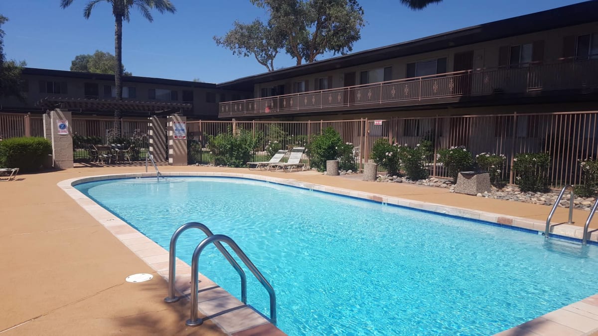 Pool and poolside area at Camelback Properties.