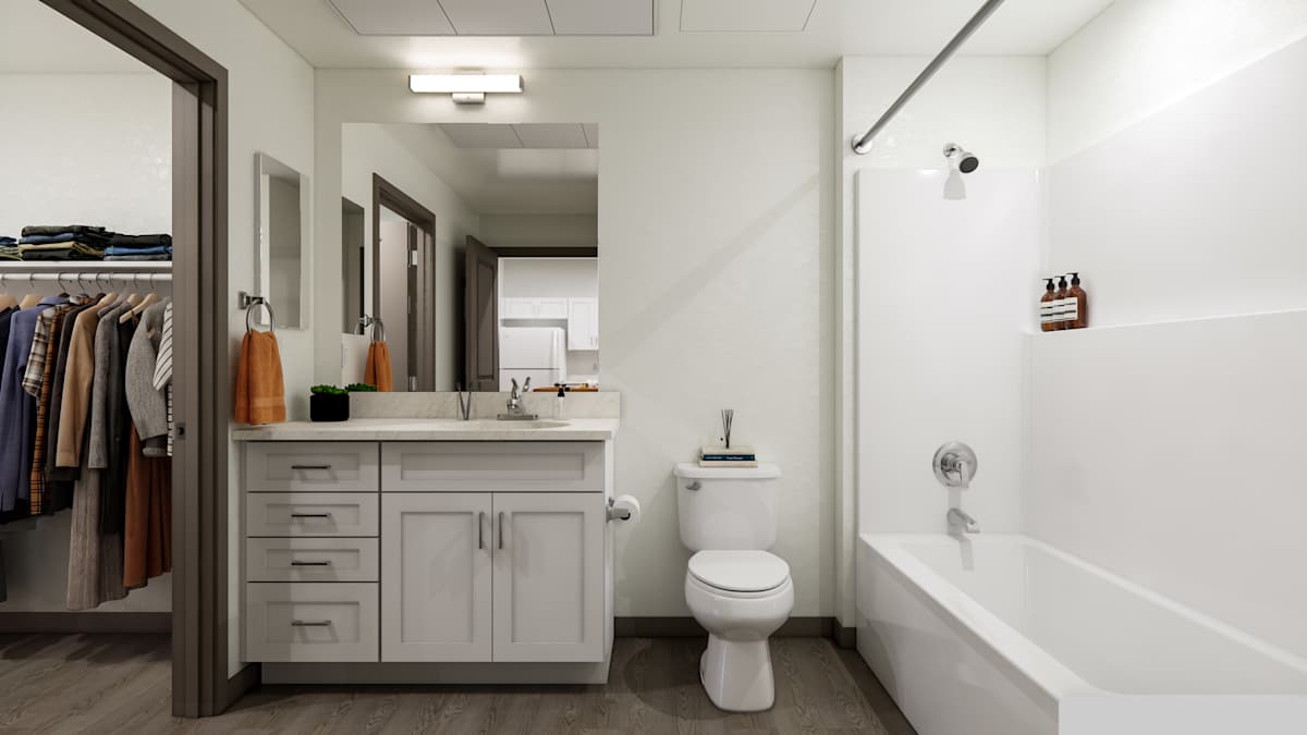Rendered bathroom preview at Echo Ridge Apartments.
