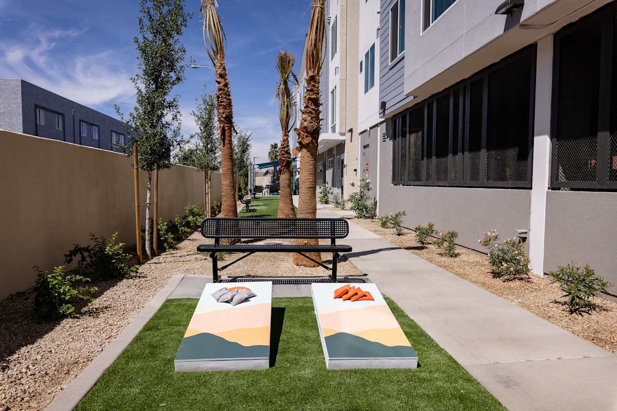 Shared outdoor space at The Glendale Senior Apartments.