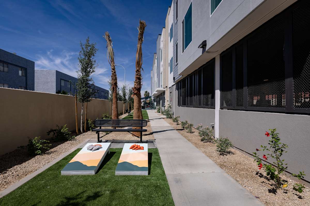 Shared outdoor space at The Glendale Senior Apartments.