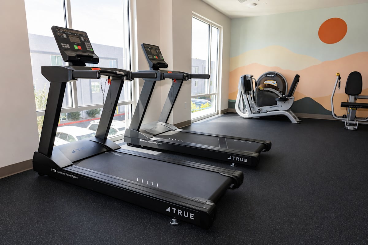 Fitness room at The Glendale Senior Apartments.