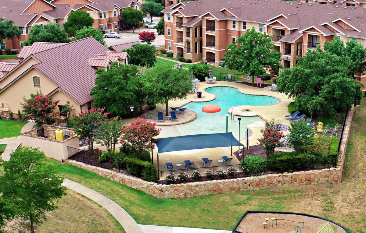 Stoneridge Apartments aerial view of swimming pool - Pflugerville, TX