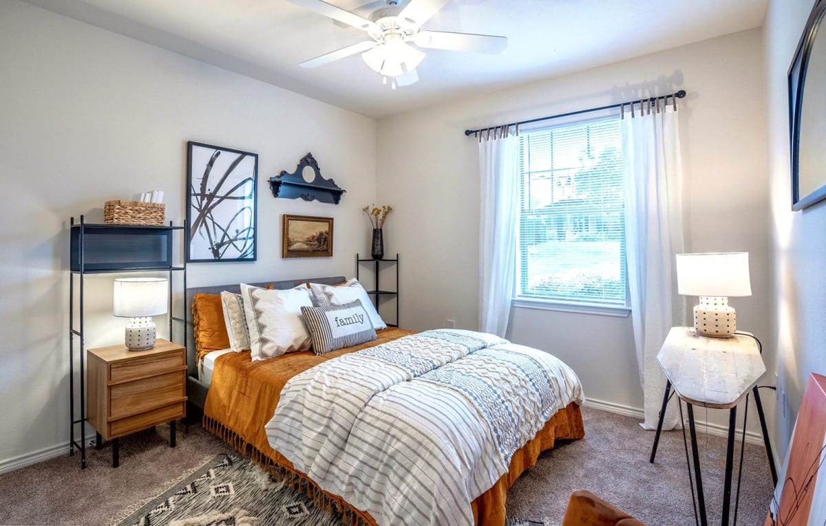 Stoneridge Apartments model bedroom interior - Pflugerville, TX