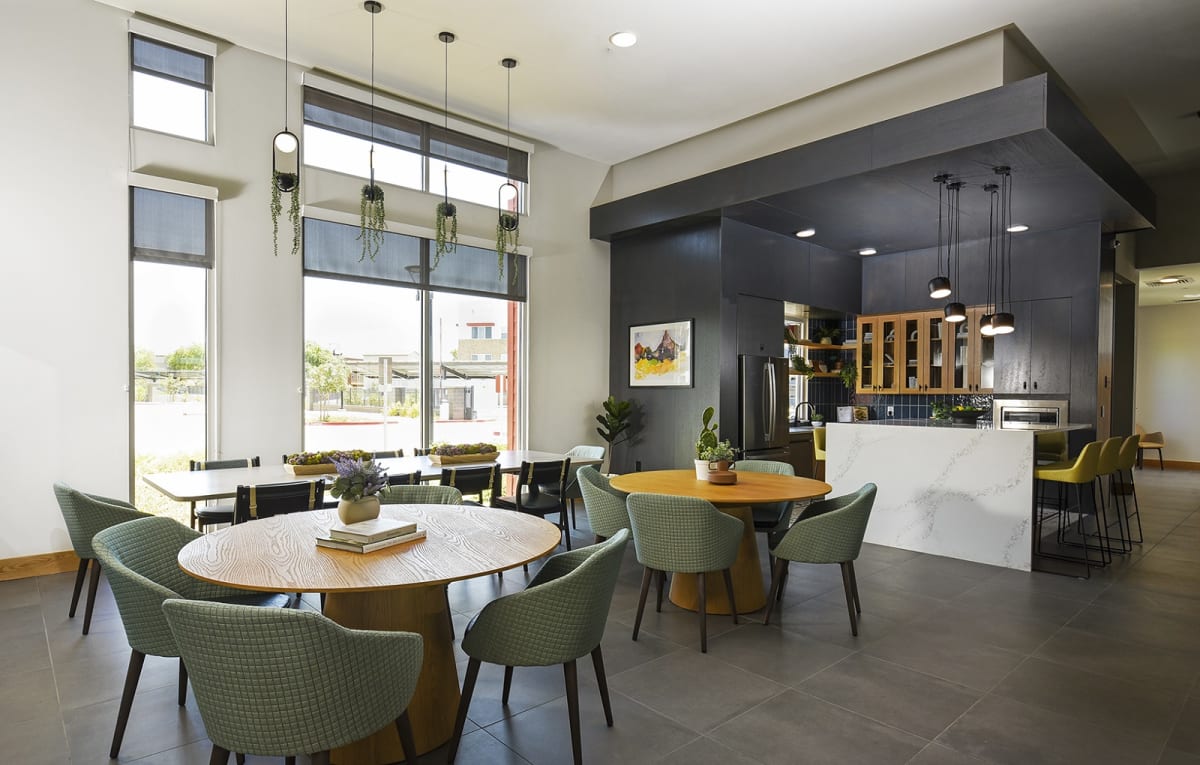 Shared dining room at Aviara Flats.
