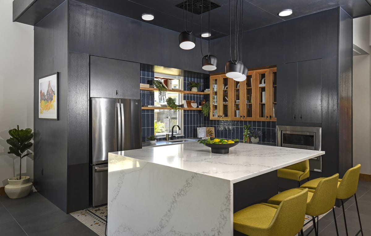 Clubhouse kitchen at Aviara Flats.